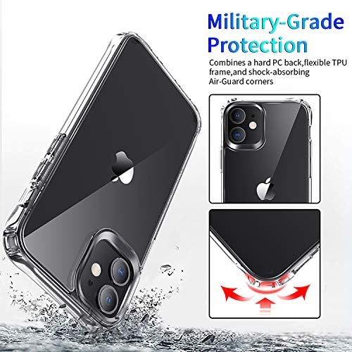 TSYFRO Premium iPhone 12 Pro Max Case 6.7 , Clear & Hard com Proteção Full Corporal e Bordas de TPU absorventes