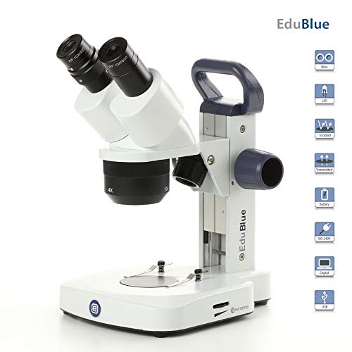 Edublado binocular 3,2 MP Microscópio estéreo digital 1x/2x/4x Objetivo rotativo, ampliação 10x/20x/40x, suporte