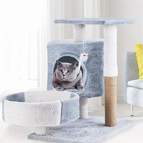 Tonpop Cats Tree Tower Tower Winter Cat Nest integrada pequena brinquedo de gato sólido sisal gato villa gato moldura de escalada pós -gatinho g (cinza 60x45x70cm