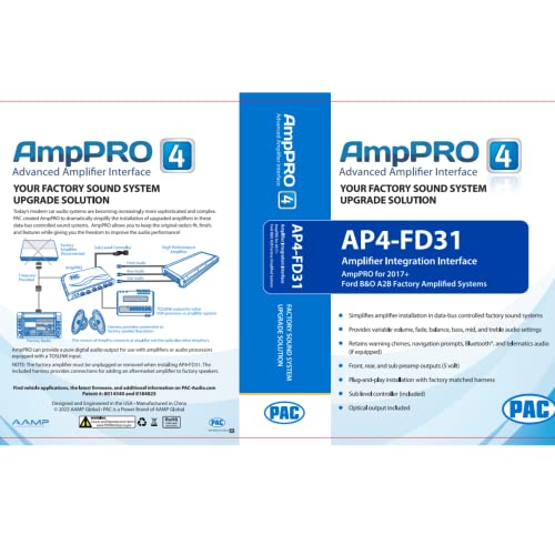 Interface de integração do amplificador PAC AMPPRO FORD BRONCO 2021+ & FORD F-150 2018-2021