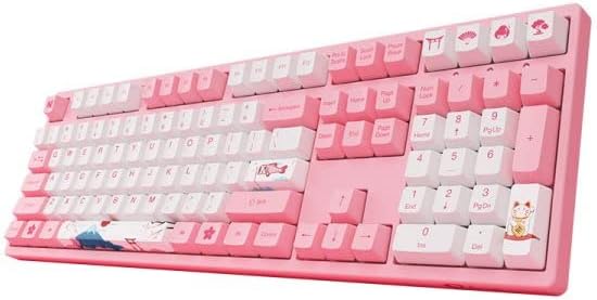 Akko 108-Key 3108 Teclado, Layout Full World Tour Tokyo Wired Pink Gaming Mechanical Keyboard, programável com OEM