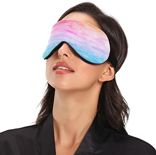 Máscara de sono de cores arco -íris para homens homens macios e confortáveis ​​máscara ocular bloqueando