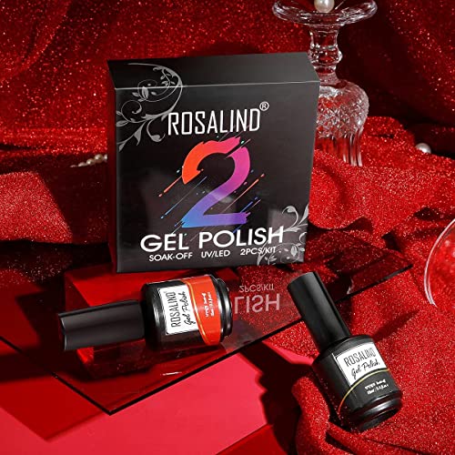 Rosalind gel Gel Polhnest Conjunto de cores preto vermelho, polimento de preto de gel vermelho preto