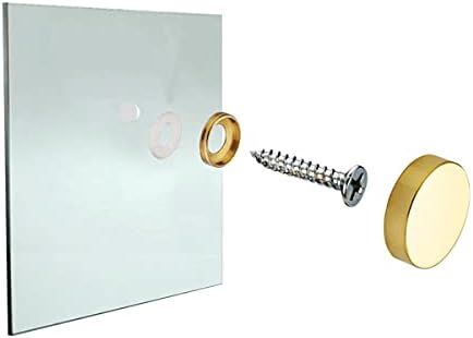 Parafusos de espelho tampas decorativas fixadoras de espelho de cobre puro cobrem pregos de espelho de publicidade 12 mm para espelhos de banheiro artesanato de teto de teto, mate preto 4 pcs