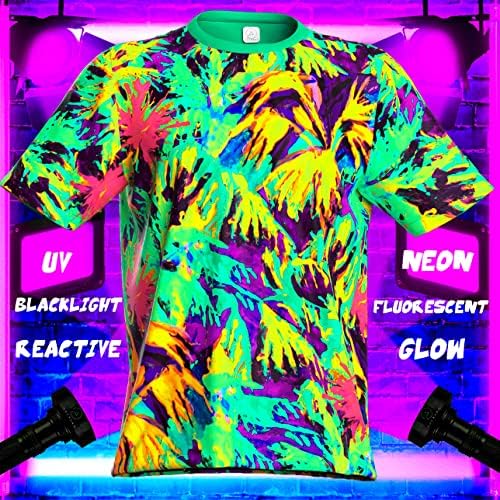 Aofmoka ultravioleta fluorescente artes artesanal neon Blacklight Print Men T-shirt