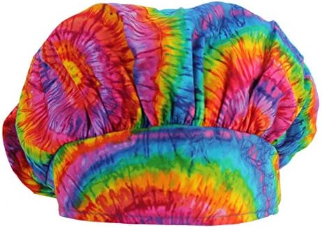 Banda Bouffant Woodstock Style Tie Tye Rainbow Scrub Cap