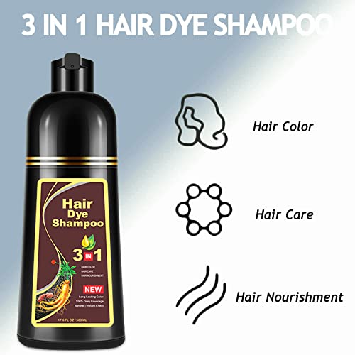 Yocisku Chestnut Brown Hair Dye, shampoo de tinta de cabelo, xampu de cor de cabelo instantâneo para homens