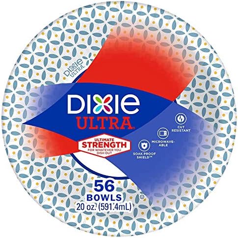 Dixie Ultra Heavy Duty Paper Bowls, 56 contagem, 20 onças