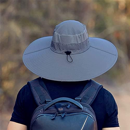 Iyebrao mens de super largura chapéu de sol upf50+ Proteção UV Impermeável HAT de balde grande de borda para pescar