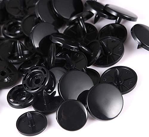 Botões de plástico pretos Snaps Tamanho 24 T8 Snaps com alicates de prensa para snaps de plástico Botões sem