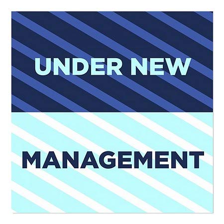 CGSignLab | Janela Sob New Management -Stripes Blue se apega | 5 x5