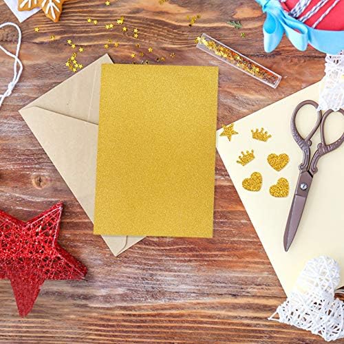 Cardstock de papel Gold Glitter de 100 pacote, 8,5 x 11 polegadas de papel -ouro papel A4 Golit Glitter Craft Paper