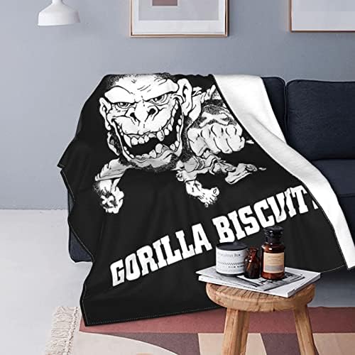 Biscoitos de gorilla cobertor super macio de flanela macia luz macia quente respirável confortável