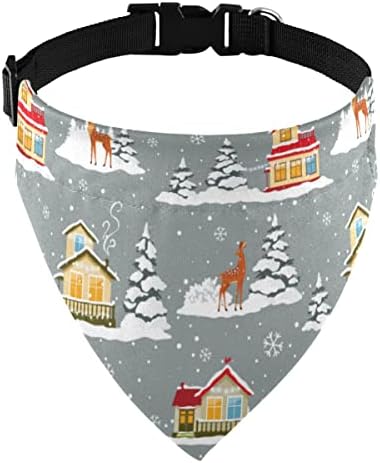 Rena cinza Snowflake colar de cão de Natal Bandana Bandana Triângulo Triângulo de Cat Collares Colcarias de