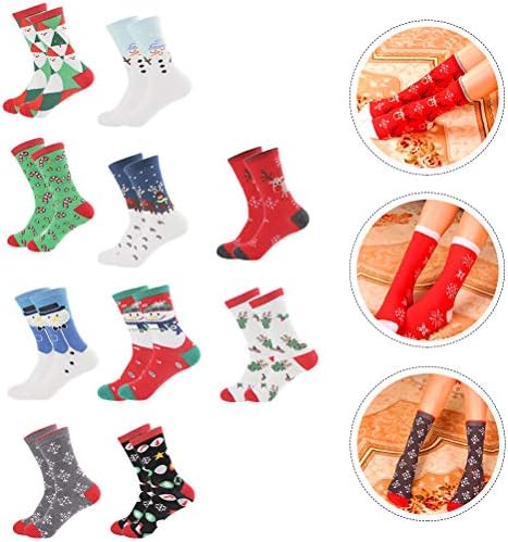10 pares de meias de natal meias chiques meias de algodão suprimentos de decoração de Natal Presentes Ornamentos