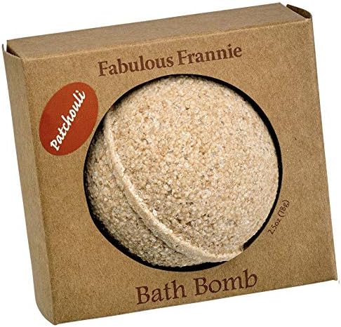 Fabulous Frannie Patchouli Natural, Bath Bombat Gift Gift, rico em óleo essencial, sal mineral,