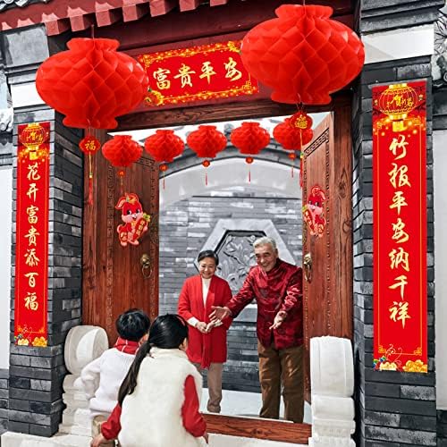 Decoração do Ano Novo Chinês, 52pcs Festival de primavera Couplos chineses envelope vermelho Hong Bao Lanternas