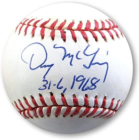 Denny McLain assinou autógrafo al beisebol tigres 31-6 1968 inscrito JSA AI97767 - Bolalls autografados