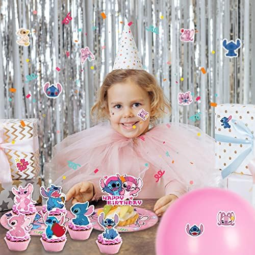 197 PCs Pink Theme Birthday Party Supplies para 10 convidados, kit descartável de tabela de tabela, decorações