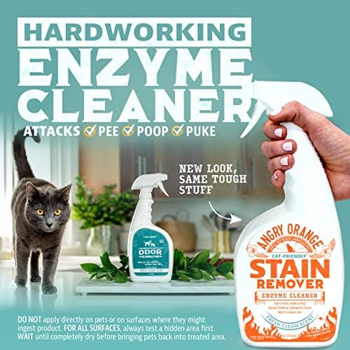 Angry Orange Cat Urine Odor Eliminator e Removedor de manchas de animais de estimação - limpador