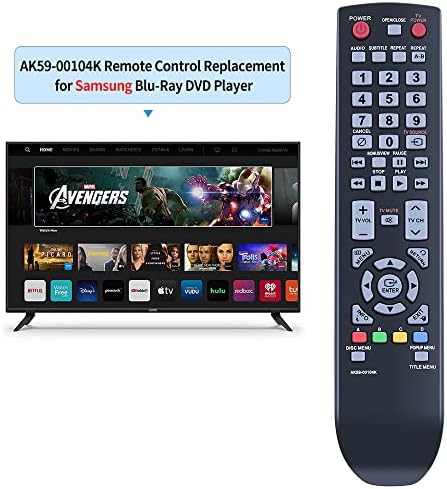 Novo controle remoto de substituição AK59-00104K Compatível para Samsung Bd Blu-ray Disc player BDP1590 BDP1590C