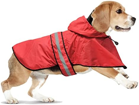 Domagiker Reffortive Dog Capuz Capuz - Cachorro leve à prova d'água Roupas de poncho de chuva lamacento,