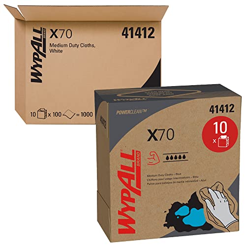 Wypall X70 Use estendido panos reutilizáveis, caixa pop-up, azul, 10 caixas / estojo, 100 folhas / caixa, 1.000