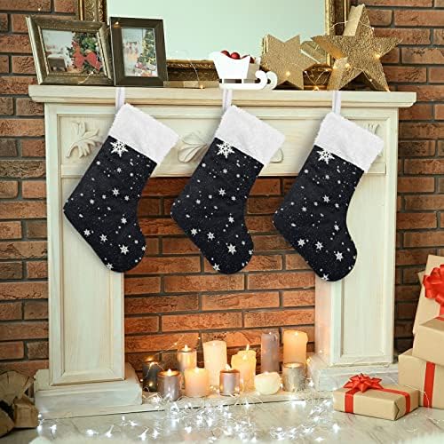Meias de natal alazafflakes neve clássico clássico personalizado decorações de meia para férias em família decoração