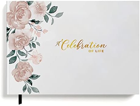 Lacunas Store Rose Floral Funeral Guest Book 9 x 7 em memória amorosa e celebração da vida assinatura