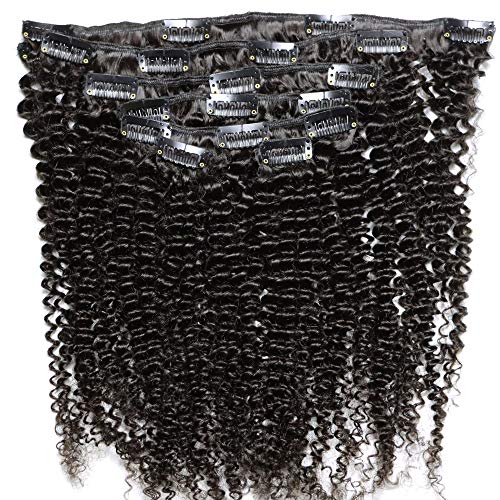 Clipe de cabelo humano virgem ixtuyll em extensões enlameados de 120 grama 7 peças clipes mongóis de cabeça