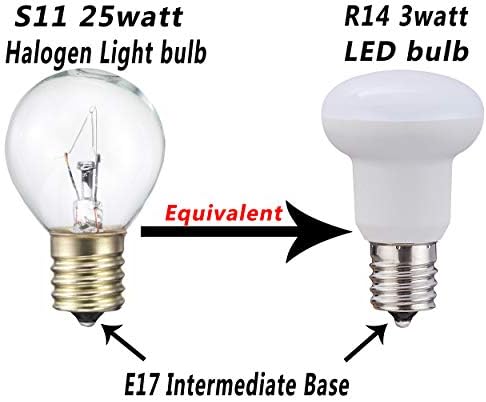 R14 E17 lâmpada LED, 3W, 2700k Warm White Notmimmable Base Intermediária Lâmpada LED LED, 120V,