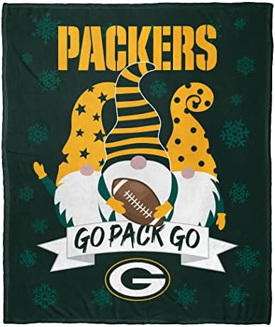 Northwest NFL Green Bay Packers Gnomie Love Silk Touch Throw Blanket, cores da equipe, 50 x 60