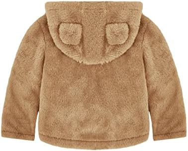Karlywindow criança bebê menino menina pequena casaco de urso fofo sherpa fuzzy winter quente camisola