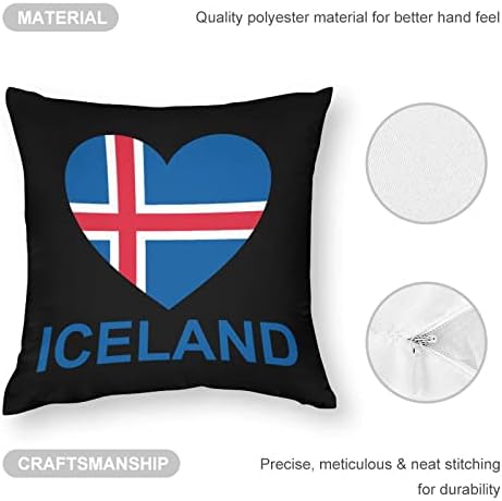 AMOR Islândia Tampa de travesseiro com almofadas de travesseiro quadrado com zíper protetor para sala de estar