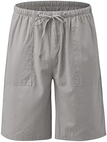Miashui shorts alongados masculino verão casual sólido curto -calça de calça curta calça calça bolso de bolso shorts