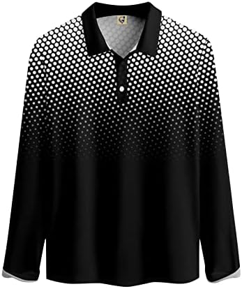Camisas de pólo de golfe para homens de manga comprida umidade Wicking Summer Athletic Tennis T-shirt