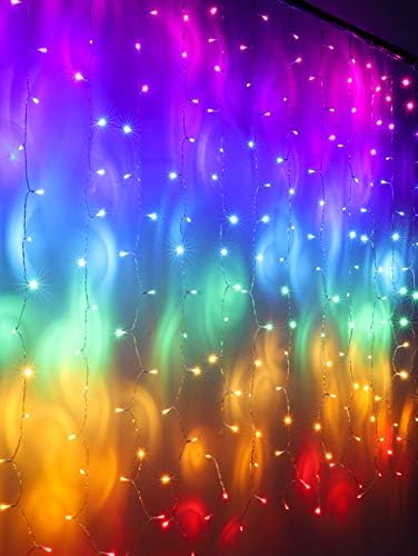 Luzes de cortina de corda de fada do arco -íris com interruptor mais escuro do toque, LED LED ICELE ICELE RAINBOW