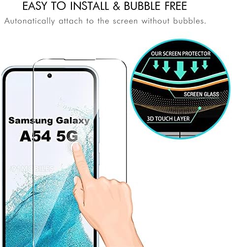 Suttkue para Samsung Galaxy A54 5G Protetor de tela com protetor de lente de câmera, dureza 9H Anti-arranhões