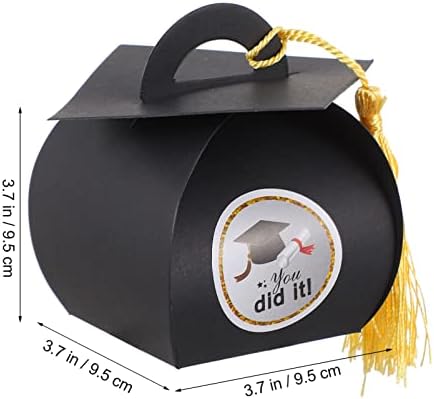 Stobok Black Decor 20pcs 2022 Caixas de graduação com tanque de doutorado amarelo Caixa de presente