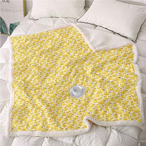 Septsonne Amarelo Bird Fleece Throw Blanket, Berçário contínuo com tema com patos e bolinhas cobertores