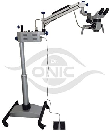 Microscópio de operação cirúrgico 3 etapas, binóculos de 45 °, tipo de piso com iluminação LED Dr.onic