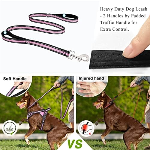 Winsee Step in Dog Harness Gollar e Leash Set, All-in-One Reffortive No Escape Dog Arness com fivelas ajustáveis