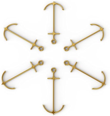 Picaretas de coquetéis de aço inoxidável ancorados de Fred Gold genuínos, conjunto de 6, pequenos,