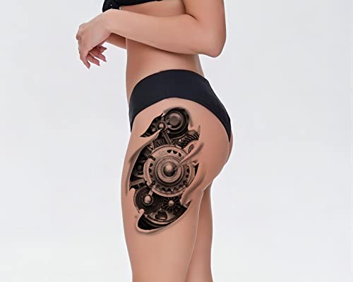 Roarhowl Machine muito legal 3D Tattoos falsos realistas ， Tatuagens temporárias de maquiagem de robôs