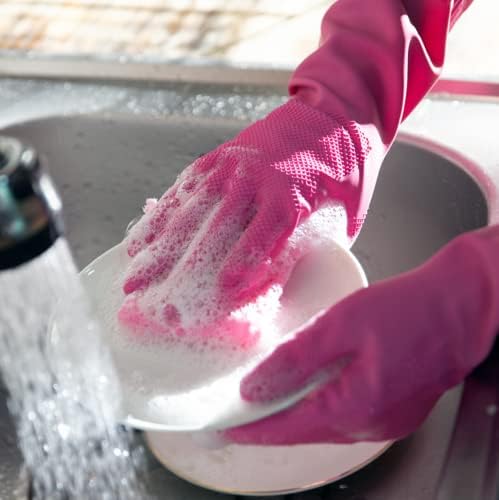 Myungjin reutilizável à prova d'água de lavar louça doméstico Luvas de borracha de borracha de