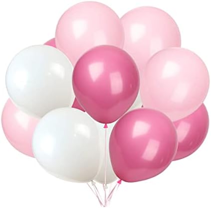 Kadbanner White Pink Rose Rose Red Balões, 100 pacote, balões de látex de 12 polegadas, casamento, festa de