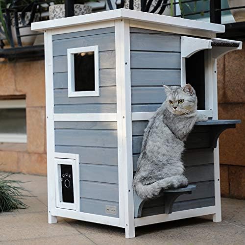 Casa de gatos ao ar livre Petsfit, 2 andares fora do gabinete de condomínio de abrigo de gatos
