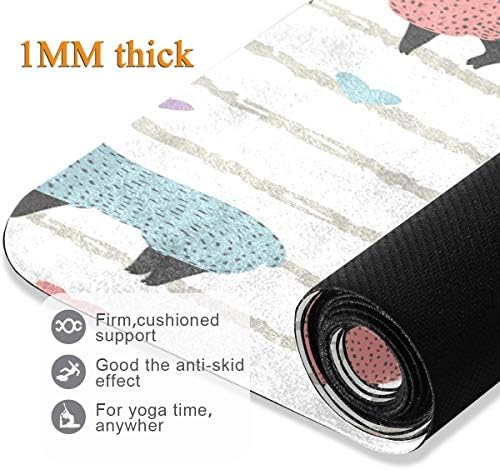 Qilmy fofo llama colorido impressão ecológica não deslize tapete de ioga, material TPE - superfície da microfibra