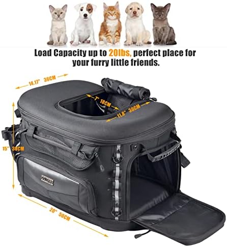 Transportadora de cães de motocicleta hutexico, portátil portátil portador de animais de estimação Bolsa