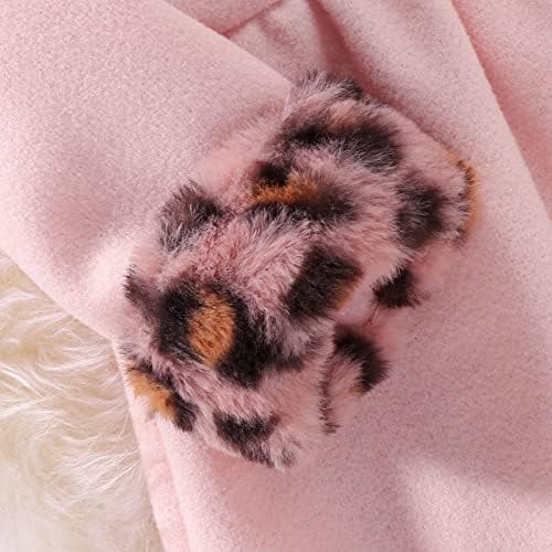 Criança criança meninas meninas de inverno manga comprida estampa de casaco de lã rosa para baby jaqueta para
